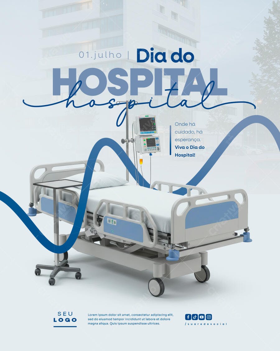 Flyer Dia do Hospital 01 de Julho PSD Editável