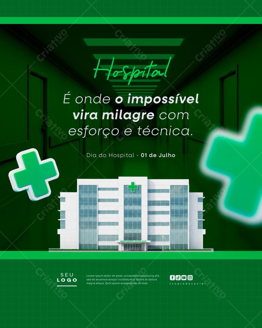 Post para Dia do Hospital PSD Editável