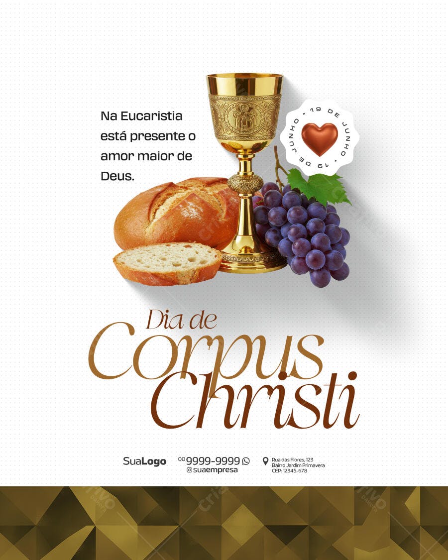 Flyer para o Dia de Corpus Christi PSD Editável