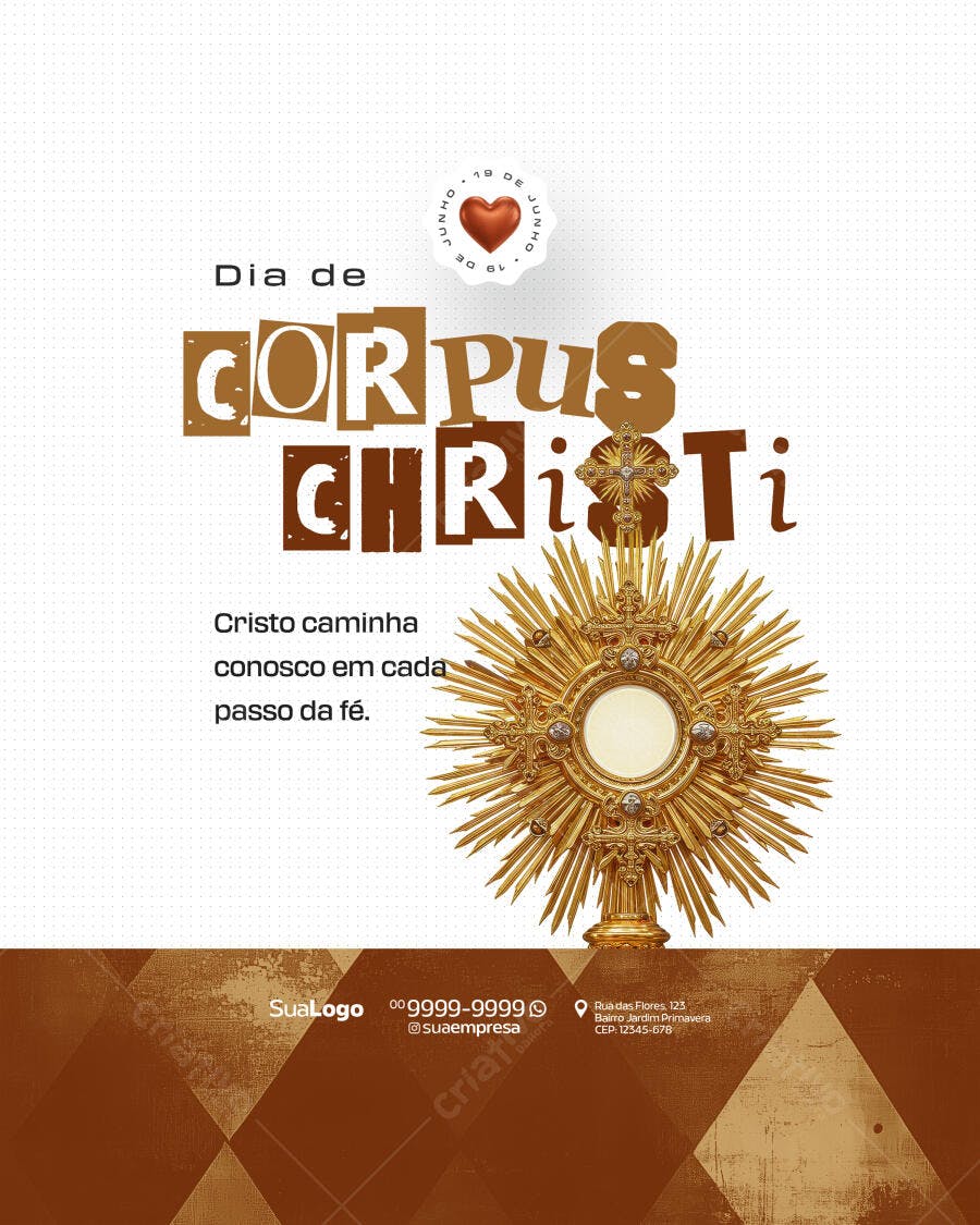Flyer para o Dia de Corpus Christi PSD Editável