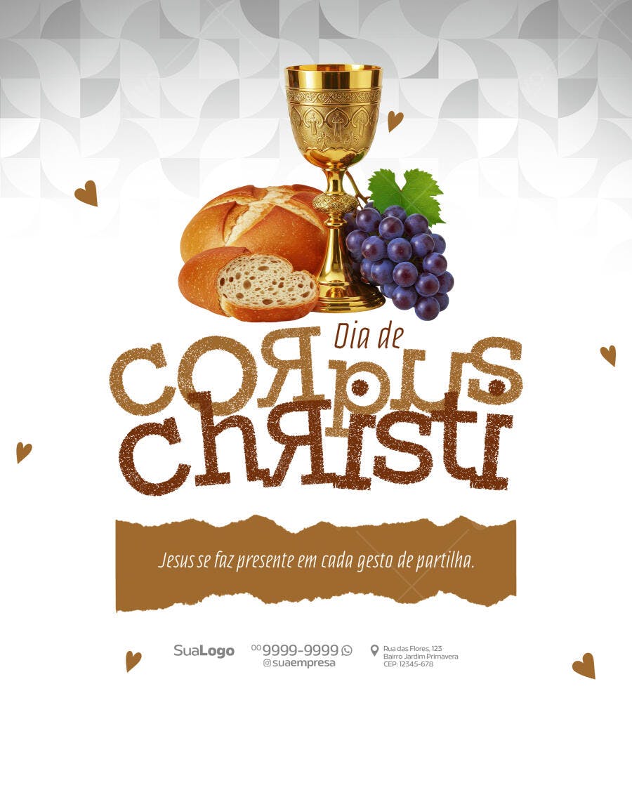 Flyer para Dia de Corpus Christi PSD Editável