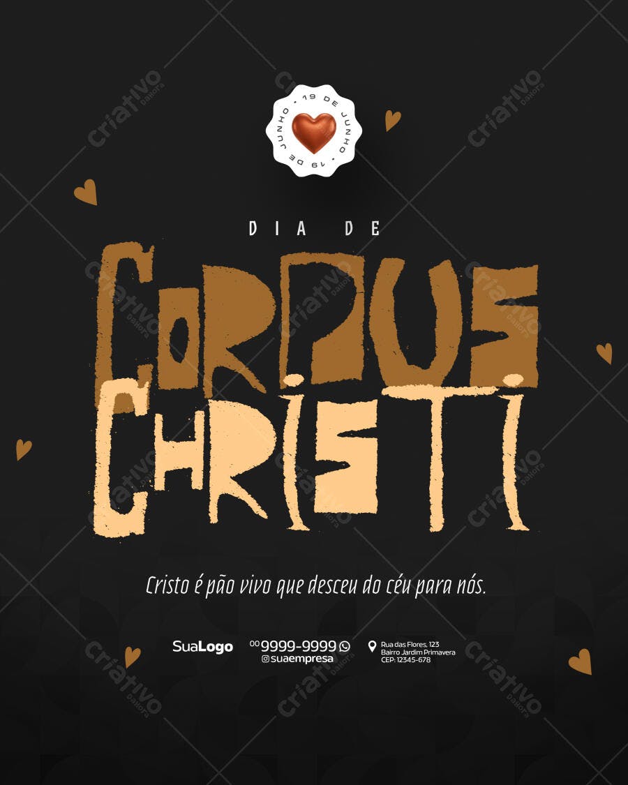 Flyer para o Dia de Corpus Christi PSD Editável