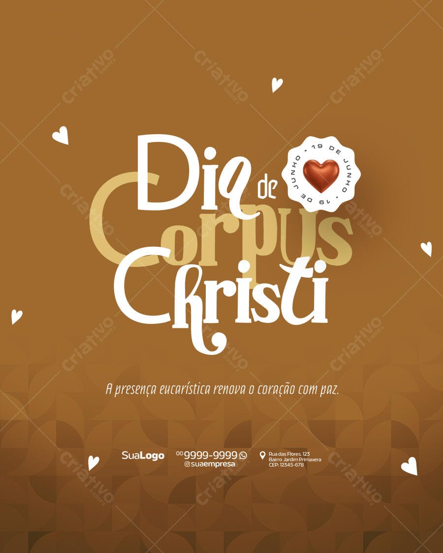 Flyer para Dia de Corpus Christi PSD Editável