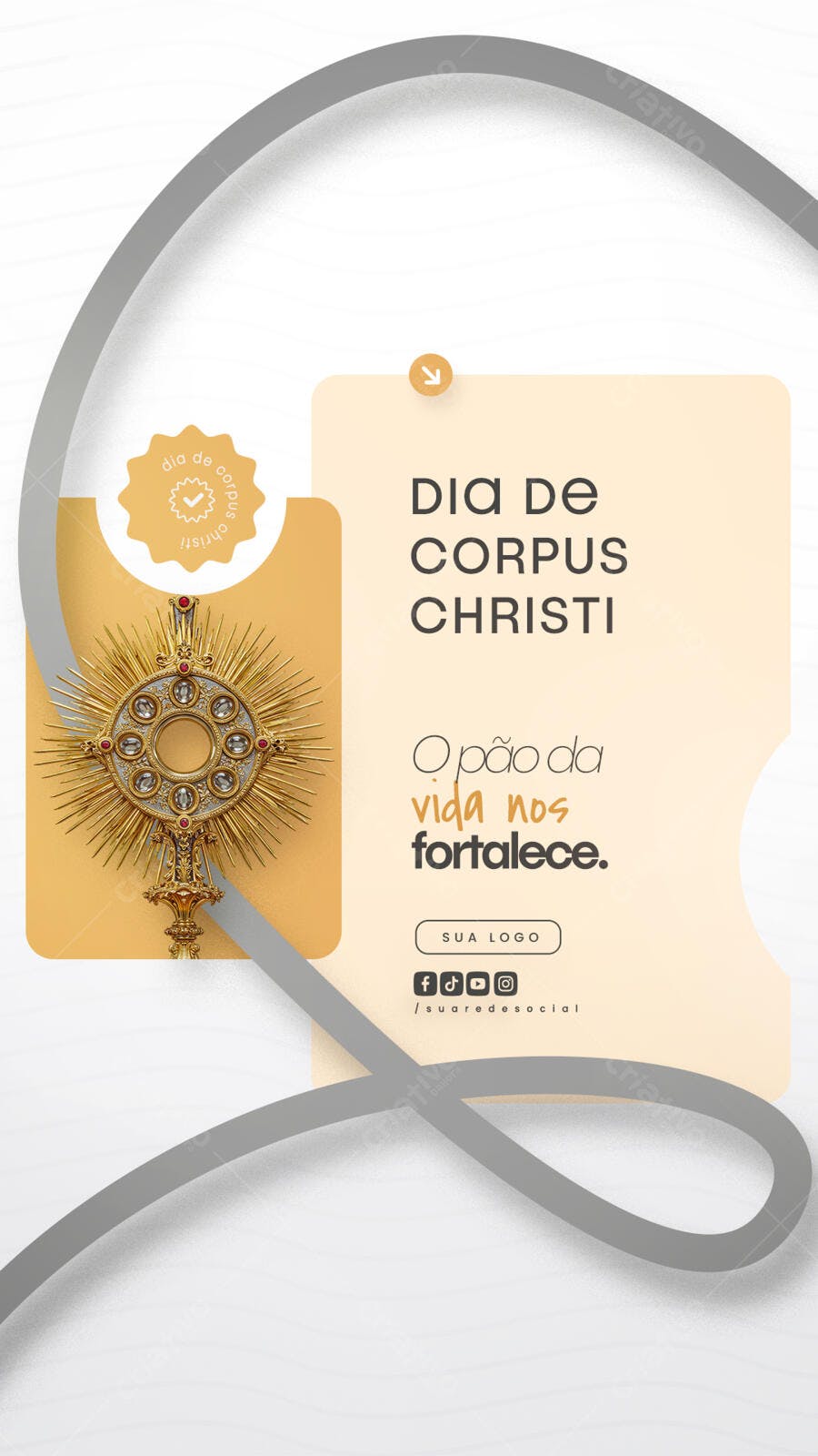 Flyer para Dia de Corpus Christi PSD Editável