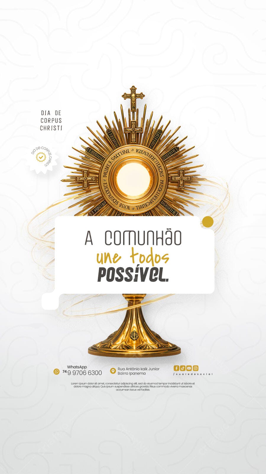 Flyer Dia de Corpus Christi PSD Editável
