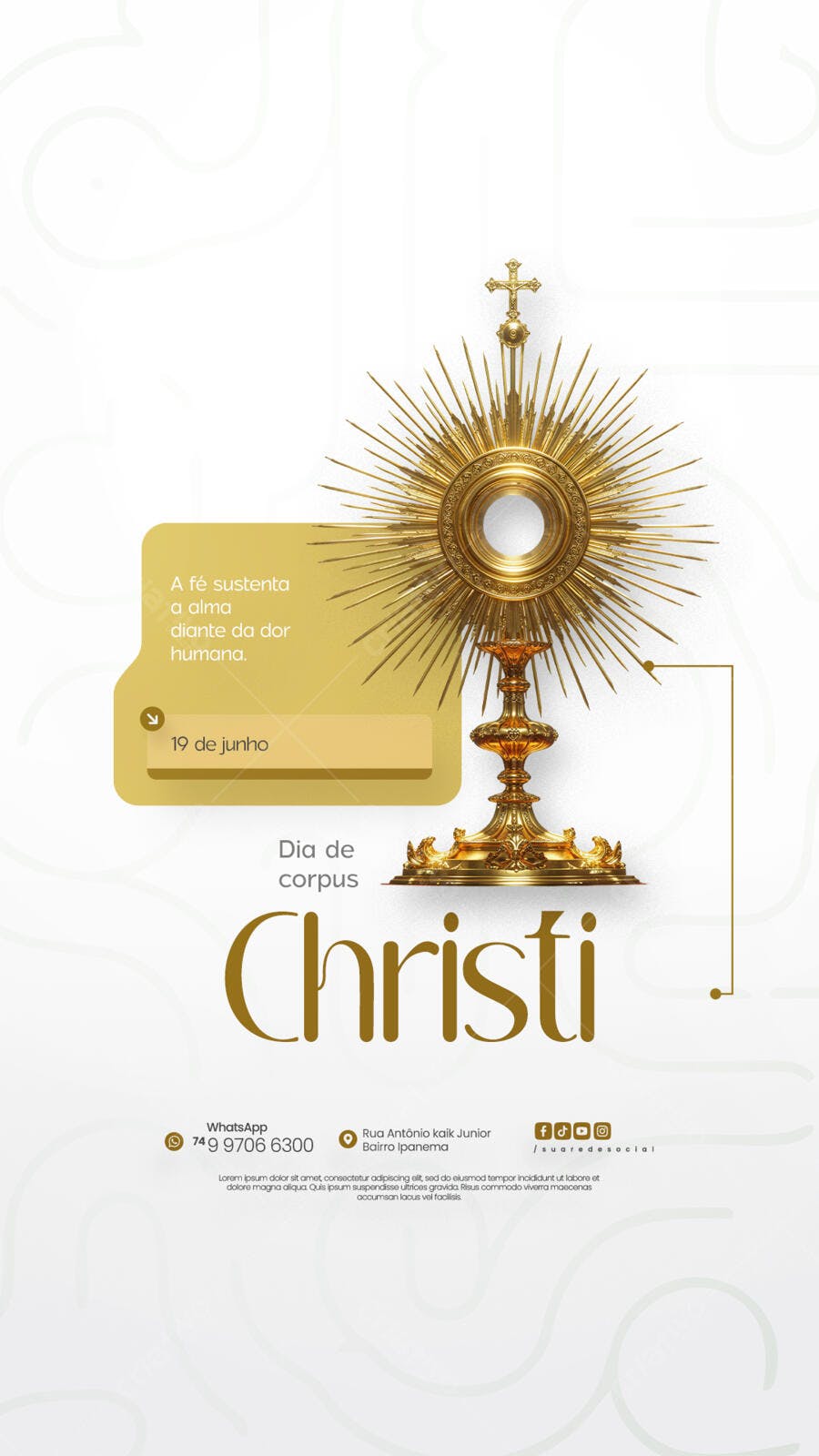 Flyer Dia de Corpus Christi PSD Editável