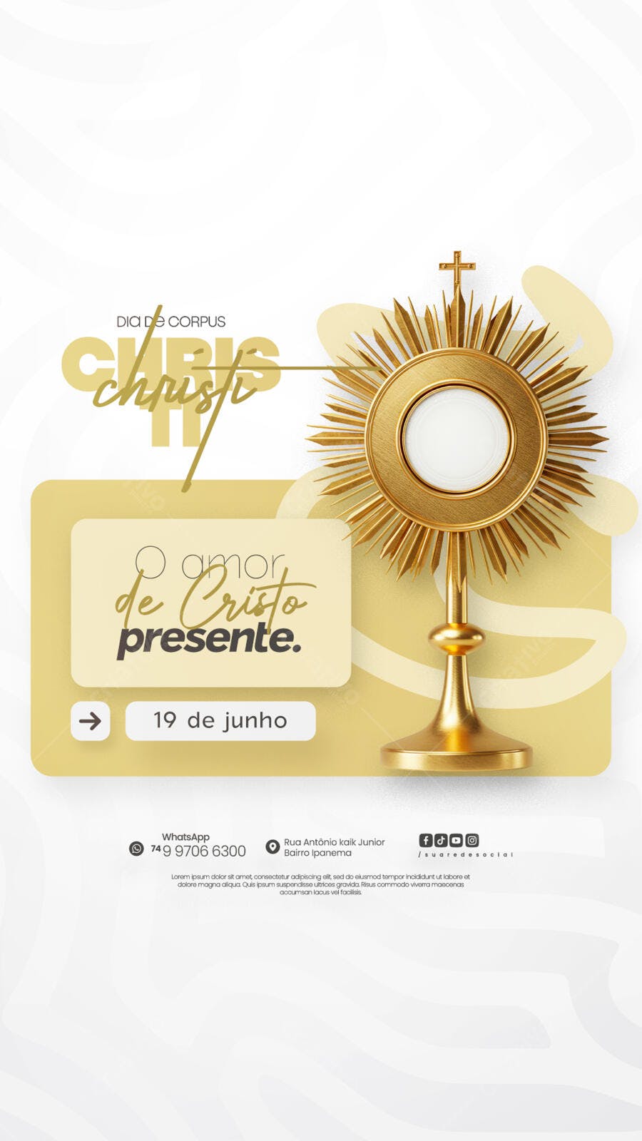 Flyer para Dia de Corpus Christi PSD Editável
