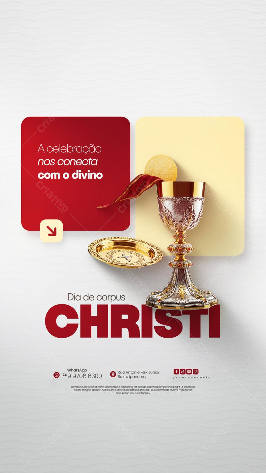 Flyer para Dia de Corpus Christi PSD Editável
