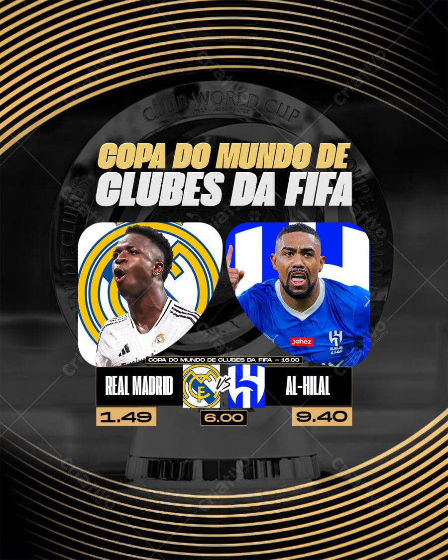 Flyer Copa do Mundo de Clubes da FIFA PSD Editável