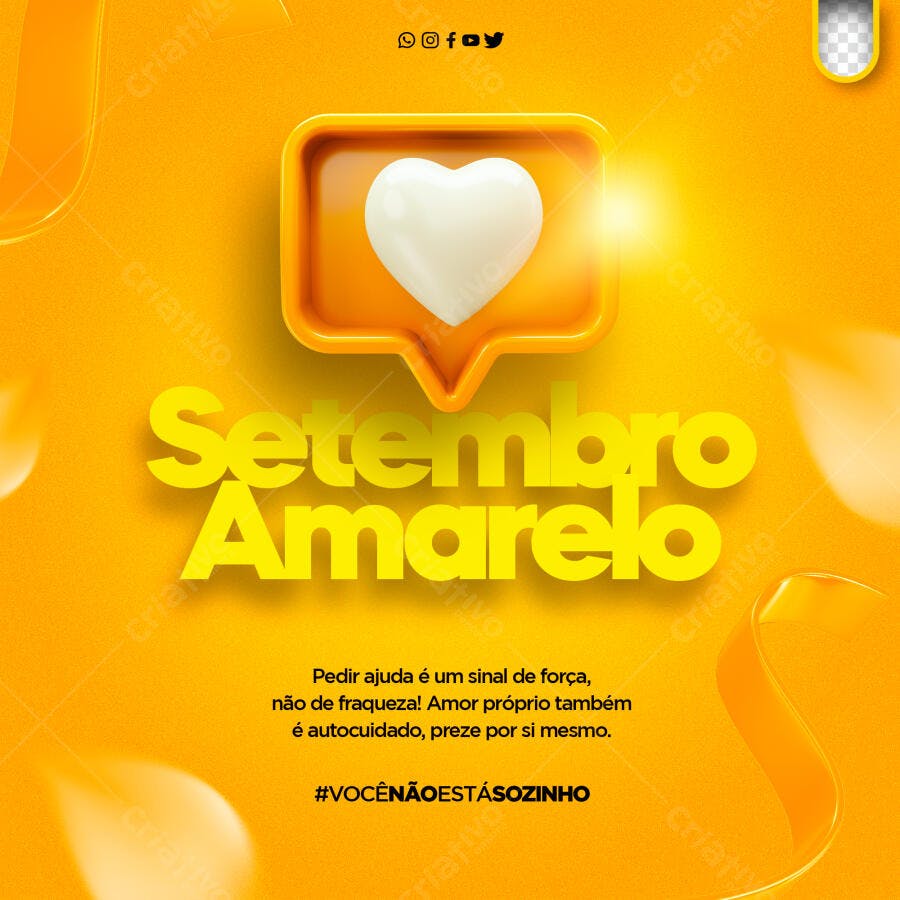 Postagem Setembro Amarelo PSD Editável