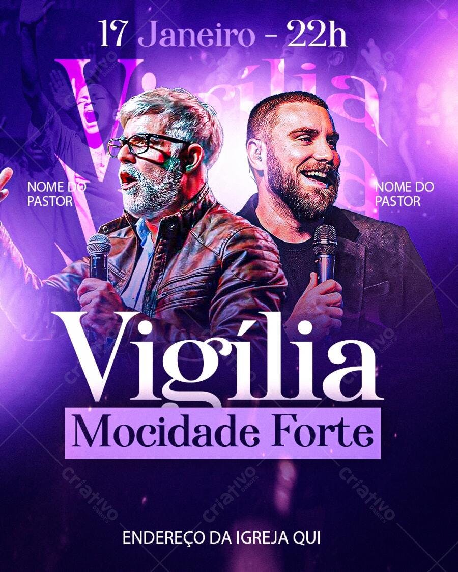Flyer para Vigília de Mocidade PSD Editável