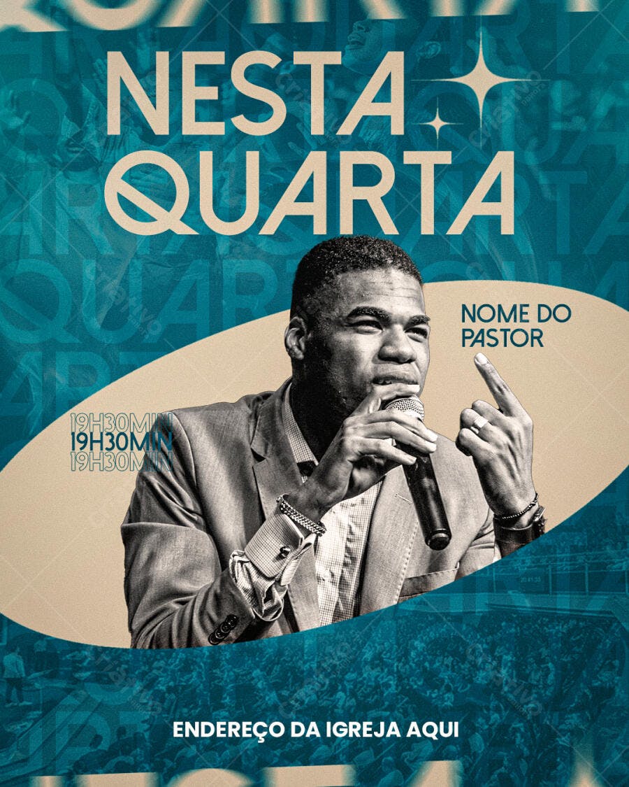 Flyer para Culto de Quarta PSD Editável