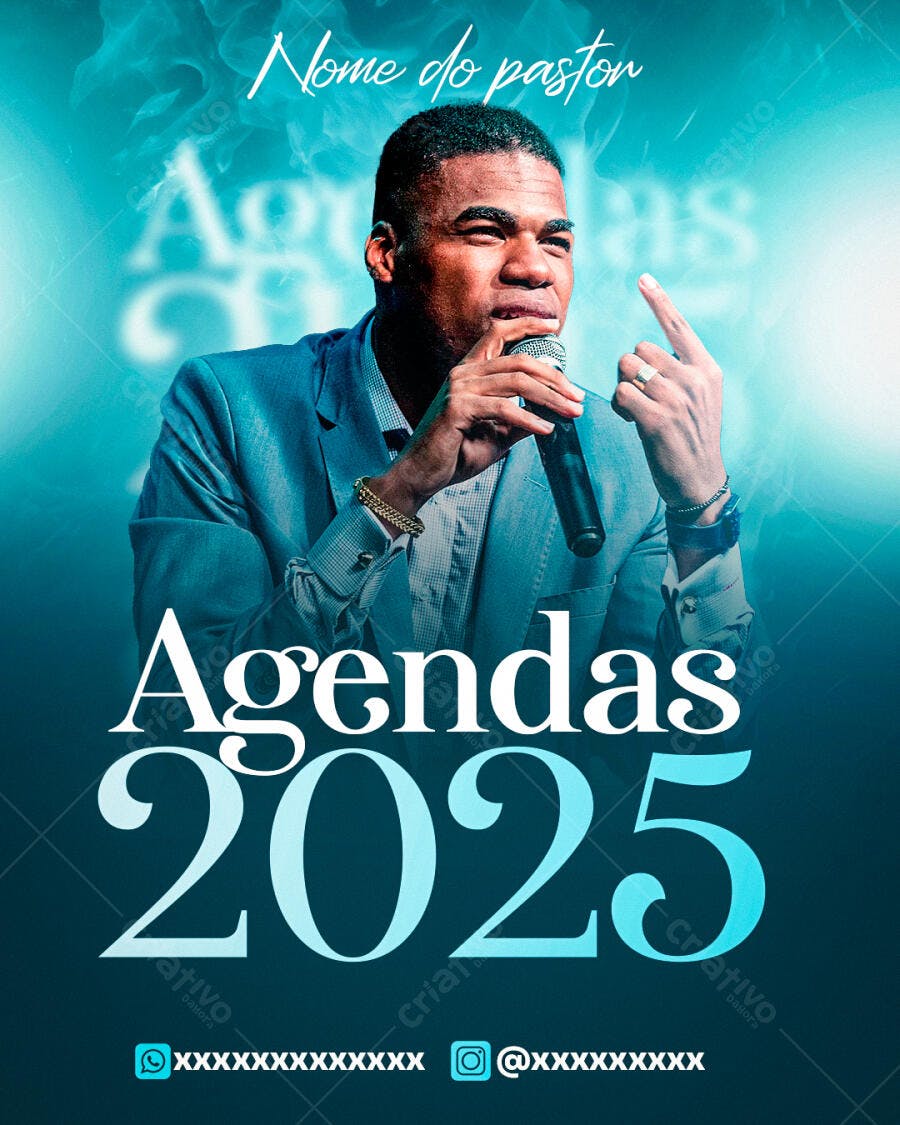 Flyer Agenda 2025 para Igreja PSD Editável