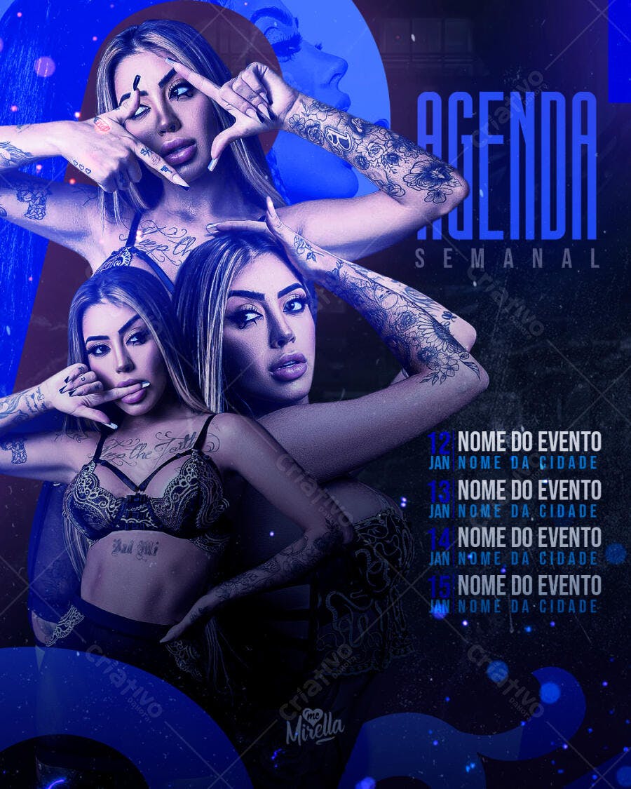 Flyer Agenda Semanal PSD Editável