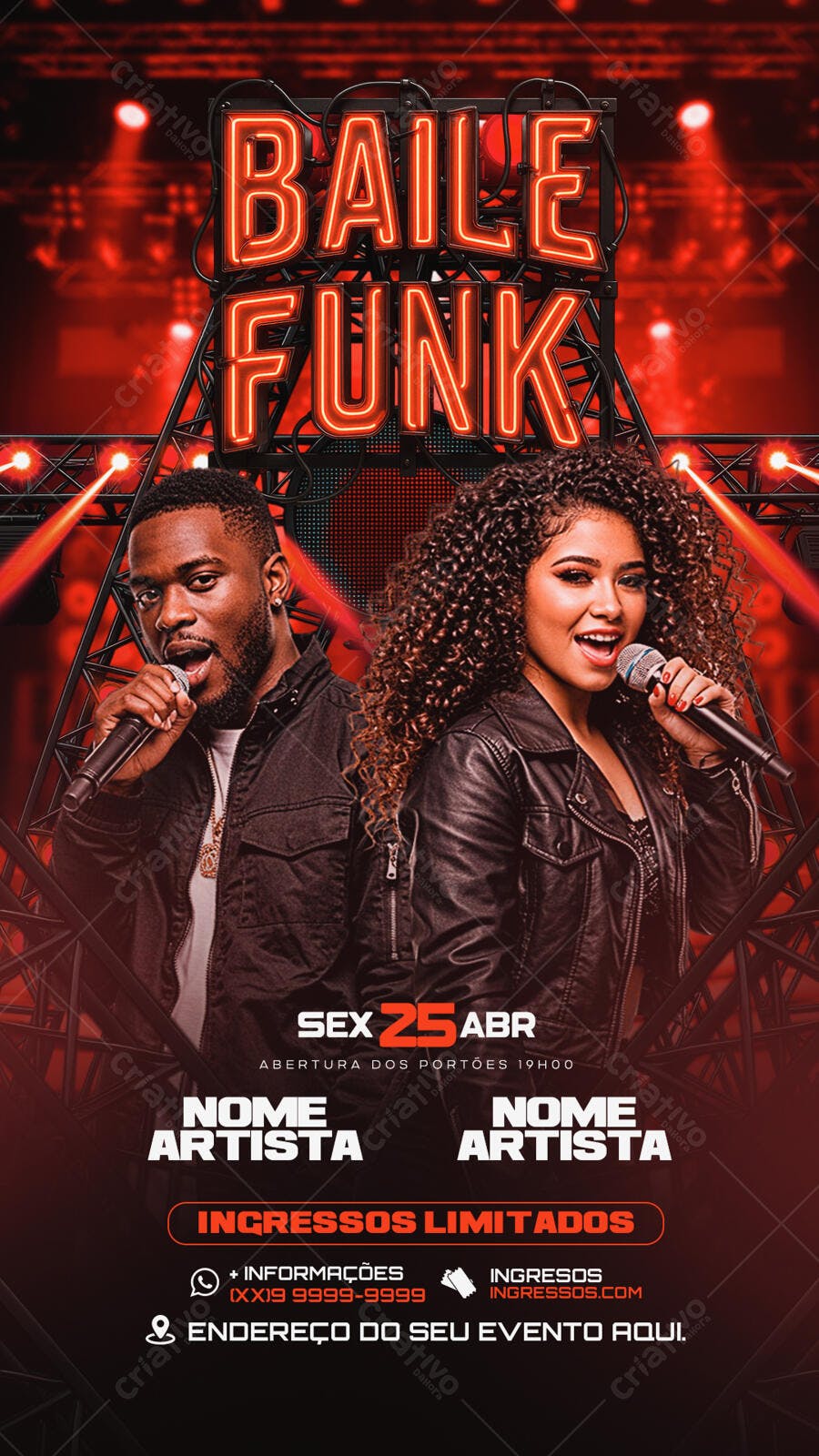 Flyer Baile Funk 25 de Abril PSD Editável