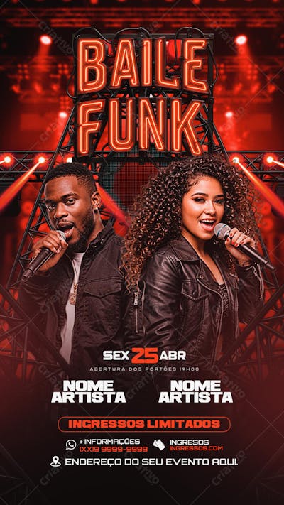 Flyer Baile Funk Story
