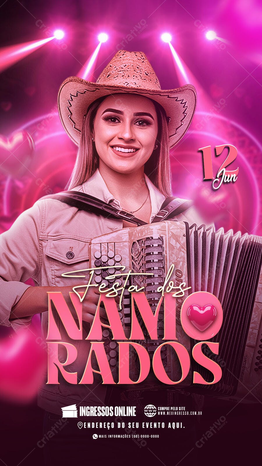 Flyer Festa dos Namorados 12 de Junho PSD Editável