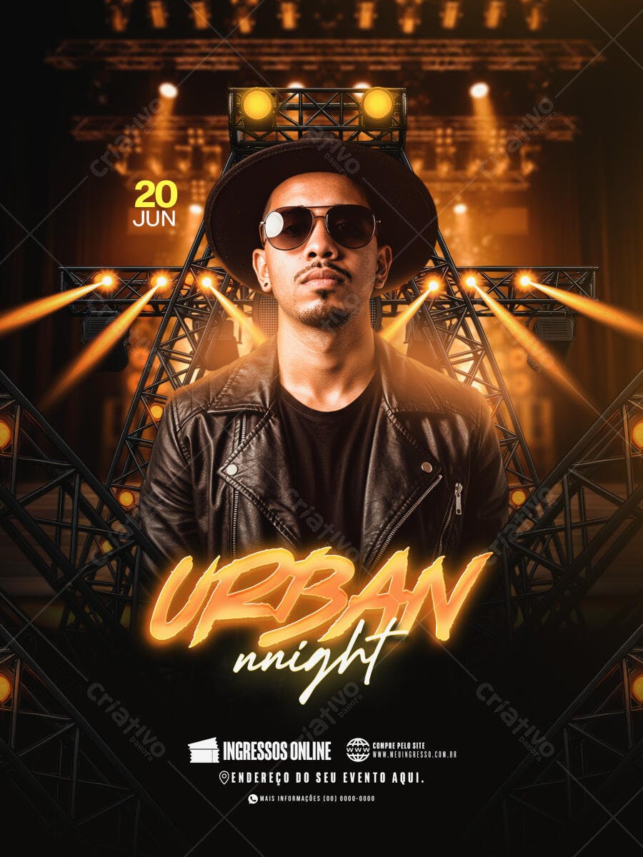 Flyer para Festa Urbana 20 de Junho PSD Editável