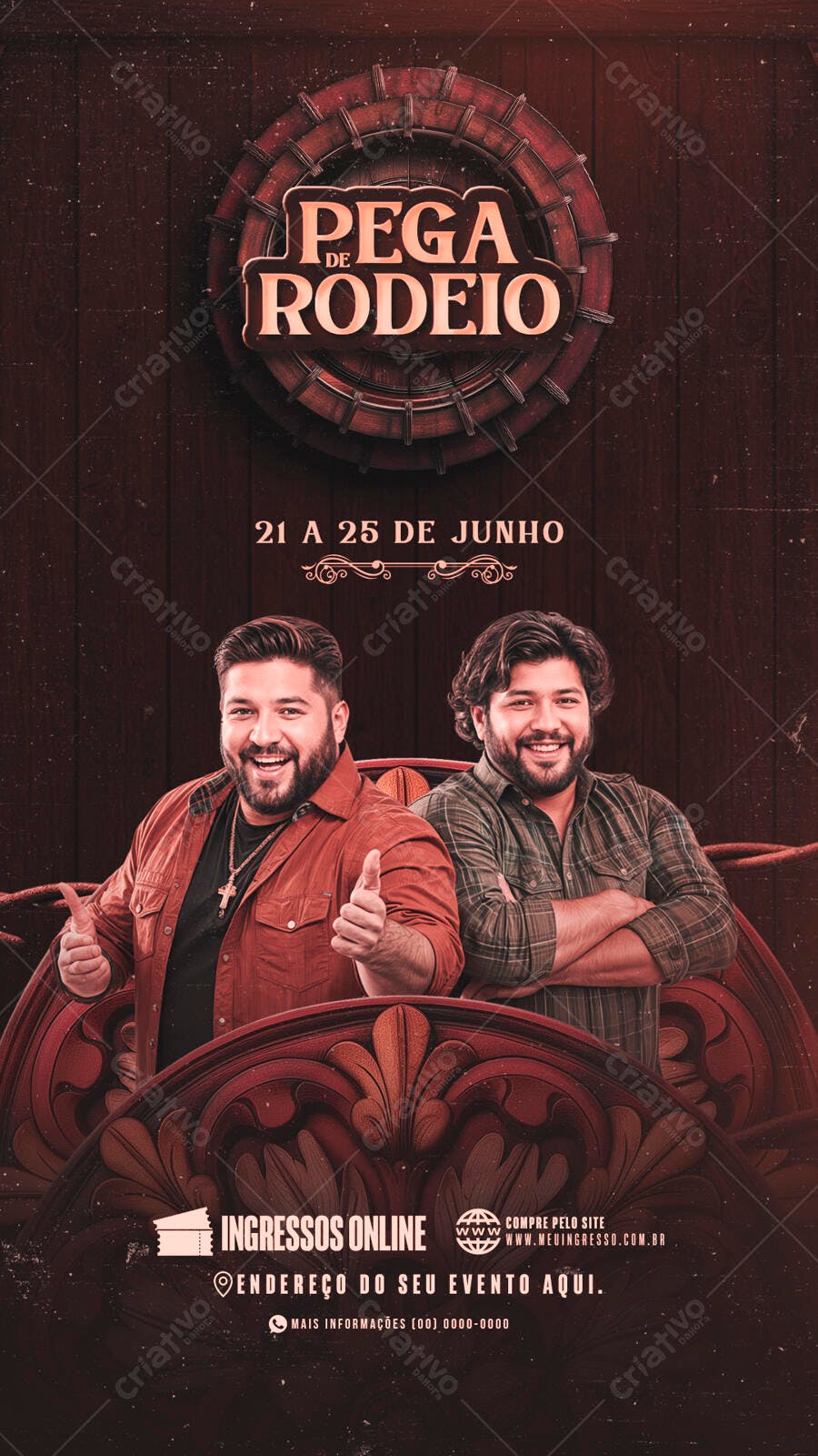 Flyer Pega de Rodeio PSD Editável