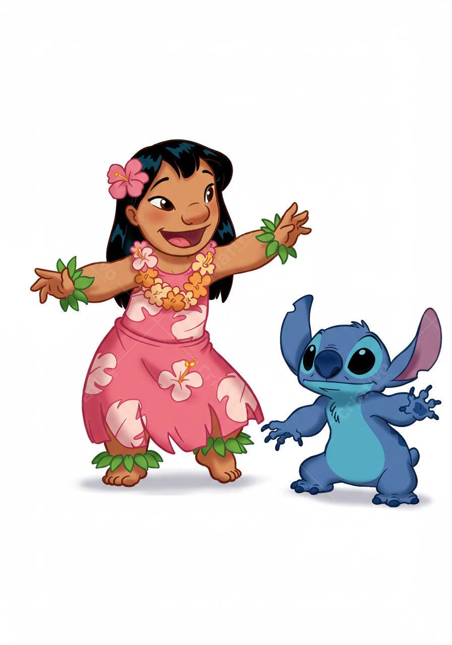 Lilo e Stitch dançando Havaí