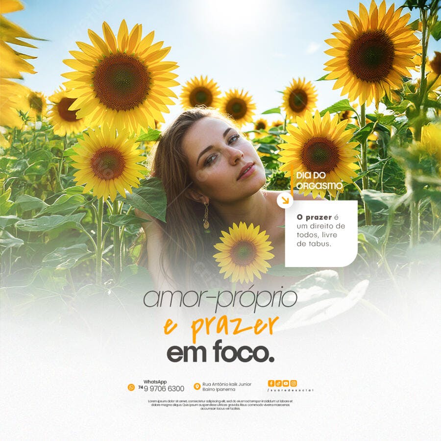 Post para o Dia do Orgasmo PSD Editável