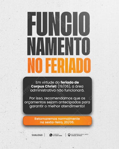 HORÁRIO DE FUNCIONAMENTO CORPUS CHISTI  09