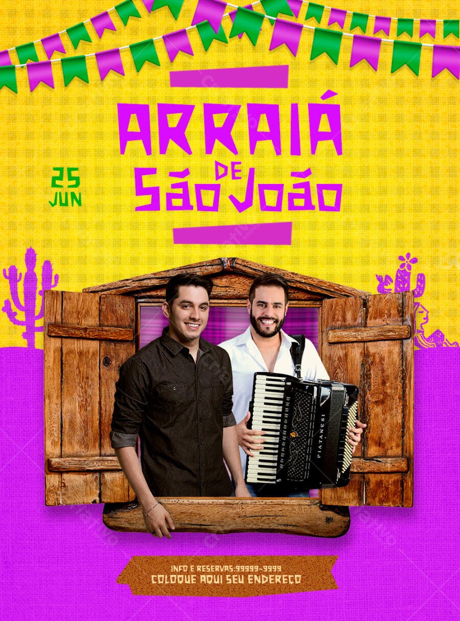 Flyer Festa Junina 25 de Junho PSD Editável