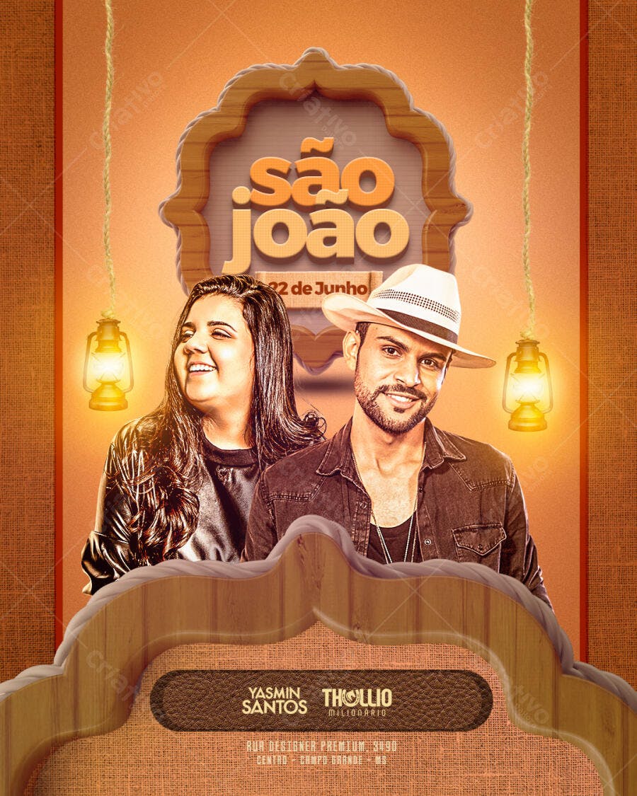 Flyer Festa Junina 22 de Junho PSD Editável