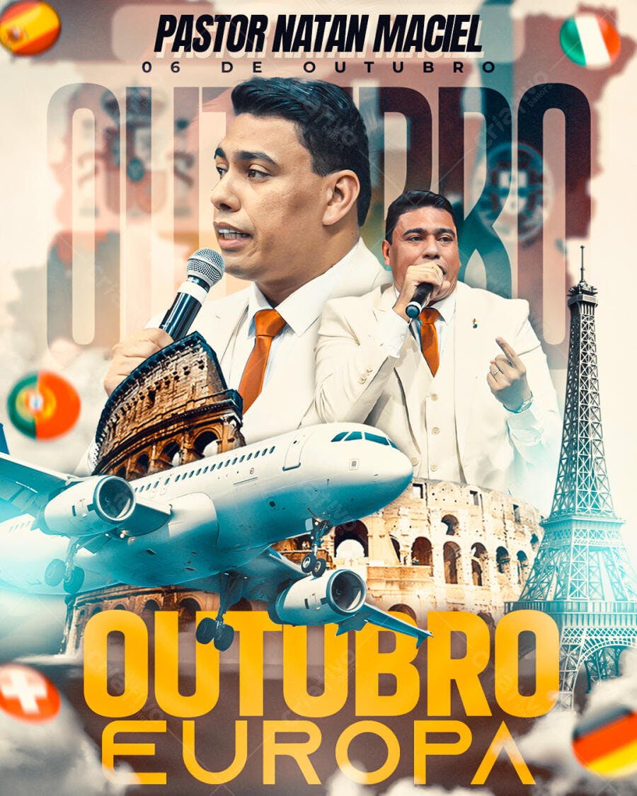 Flyer Evento Religioso 06 de Outubro PSD Editável