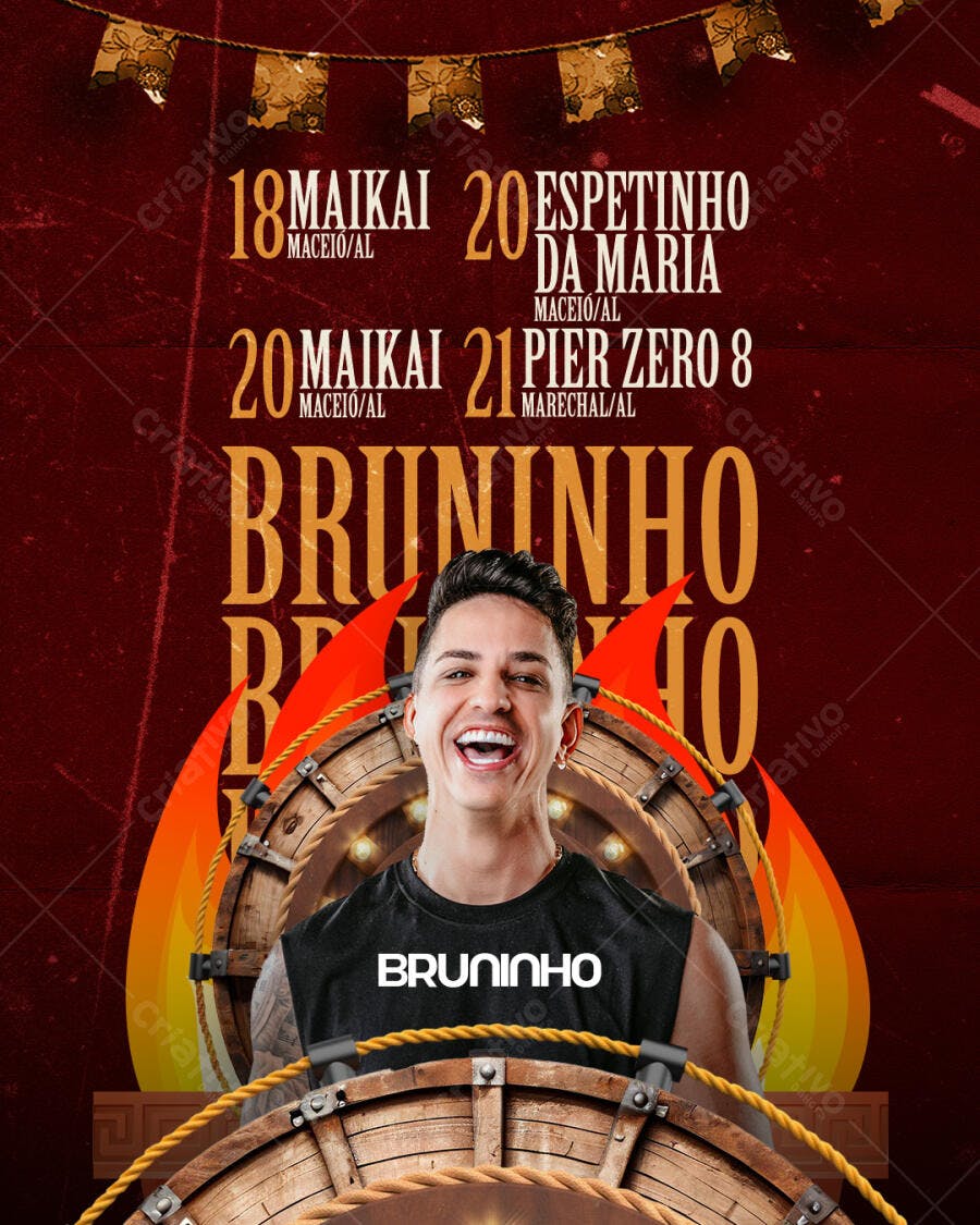 Flyer Evento Bruninho PSD Editável