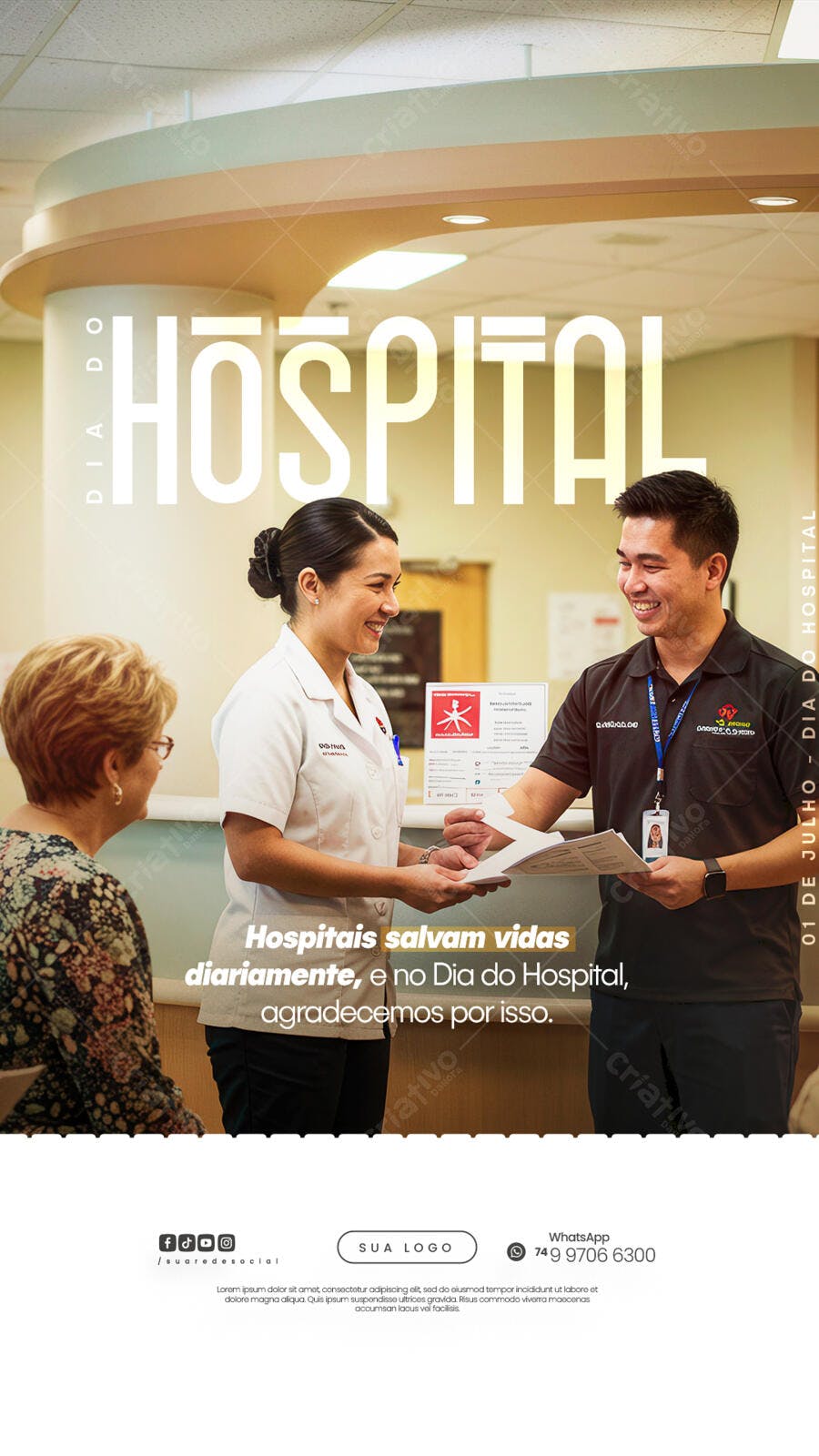 Flyer Dia do Hospital PSD Editável
