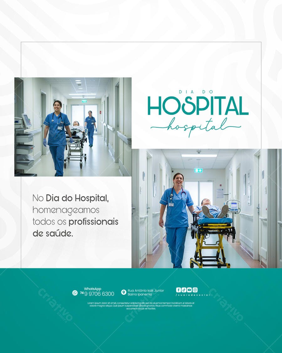 Post para o Dia do Hospital PSD Editável