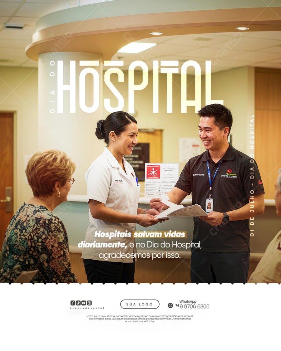 Flyer Dia do Hospital PSD Editável