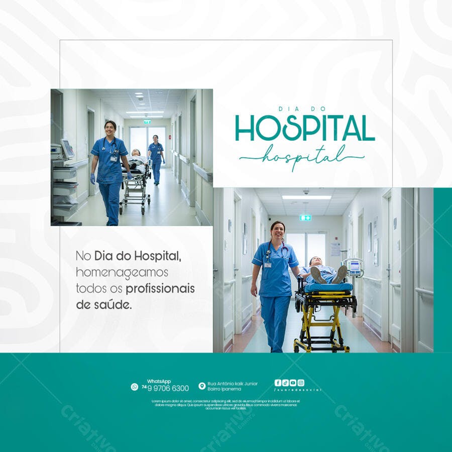 Postagem Dia do Hospital PSD Editável