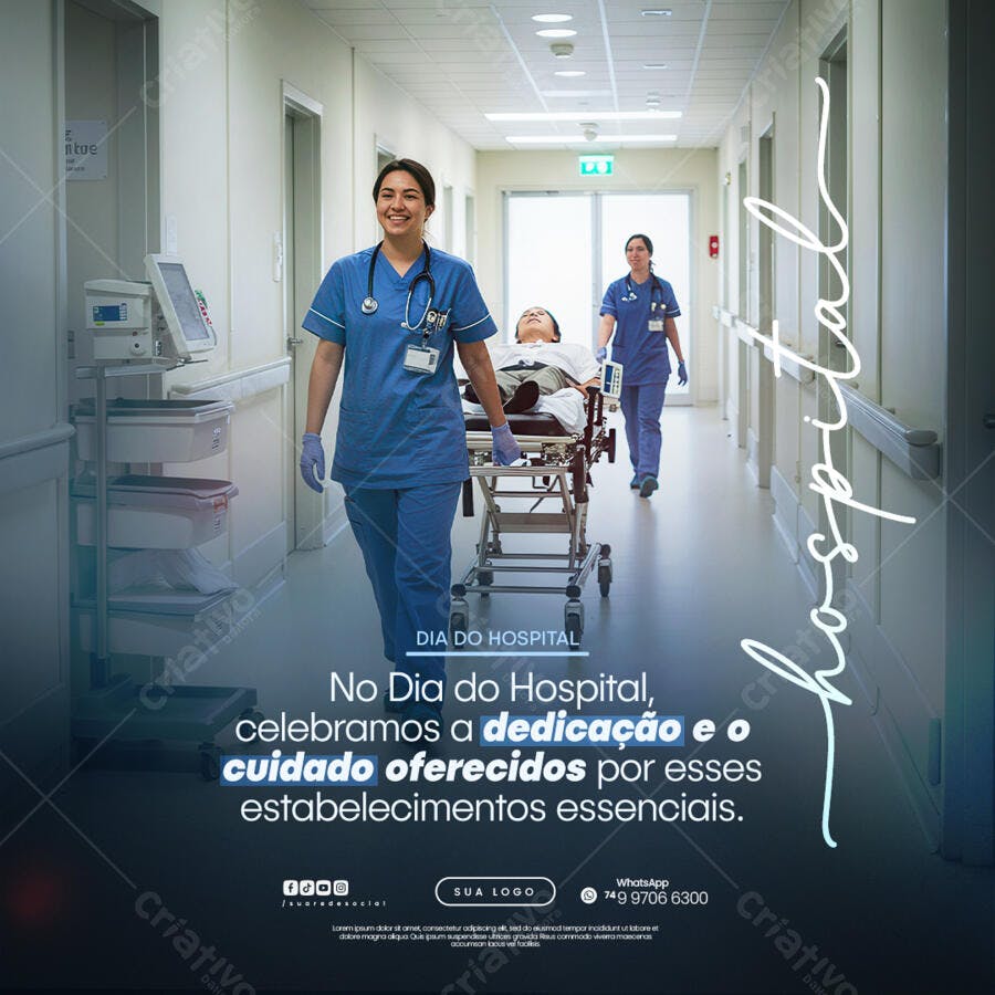 Post para o Dia do Hospital PSD Editável