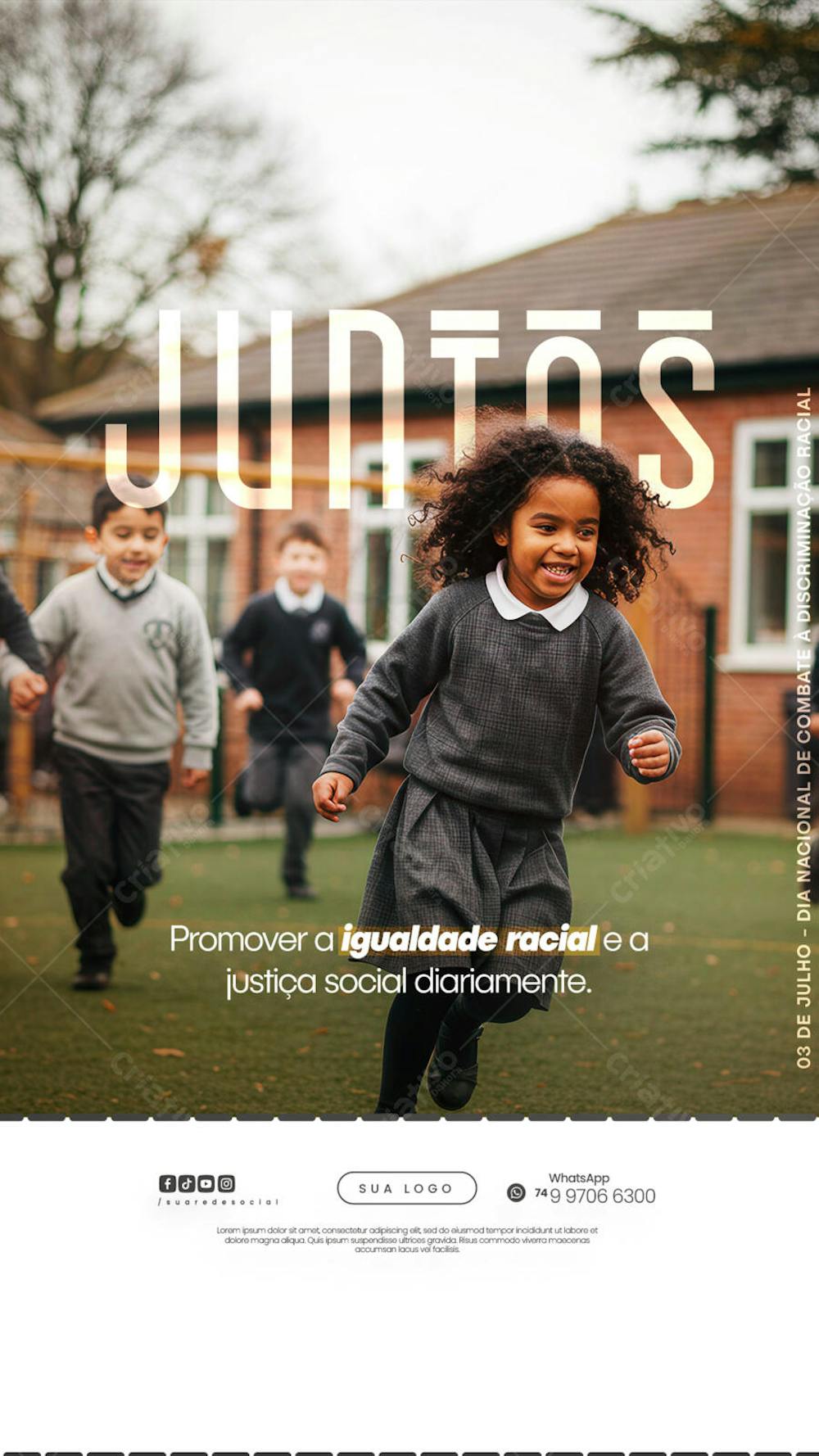 03 de Julho - Dia Nacional de Combate à Discriminação Racial - Flyer Social Media PSD Editável (4)