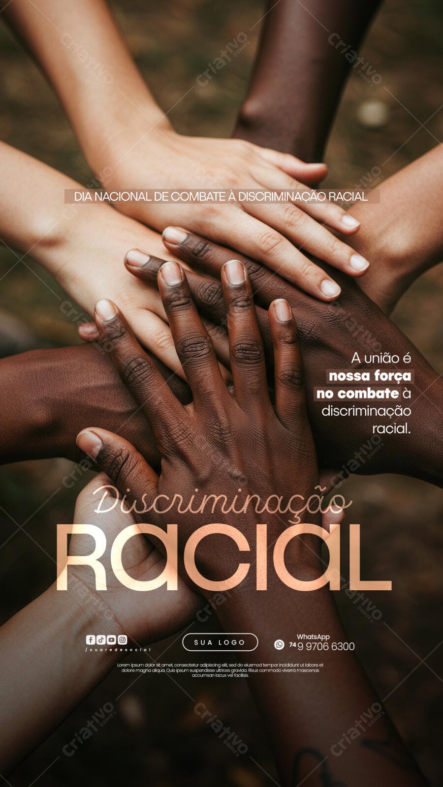 Flyer Dia Nacional de Combate à Discriminação Racial PSD Editável