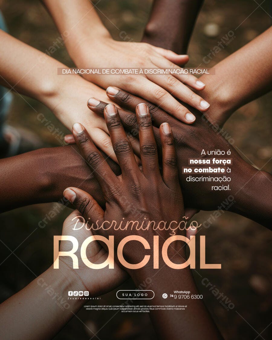 Flyer Dia Nacional de Combate à Discriminação Racial PSD Editável