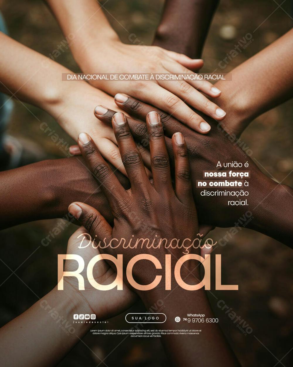03 de Julho - Dia Nacional de Combate à Discriminação Racial - Flyer Social Media PSD Editável (10)