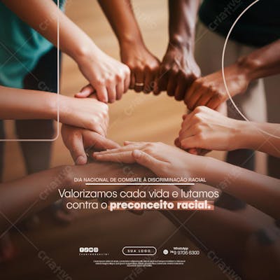 03 de Julho - Dia Nacional de Combate à Discriminação Racial - Flyer Social Media PSD Editável (17)