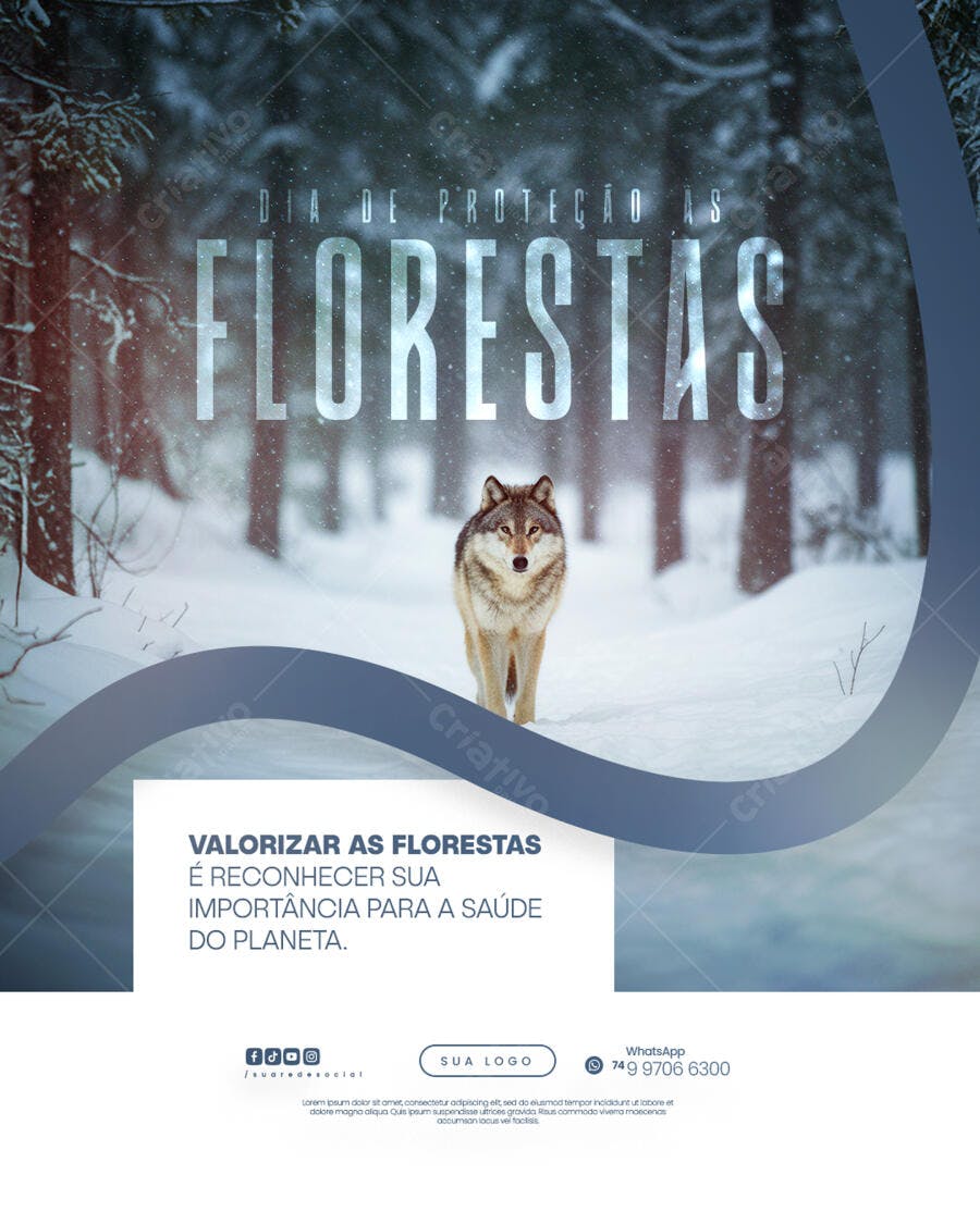 Flyer Dia de Proteção às Florestas PSD Editável