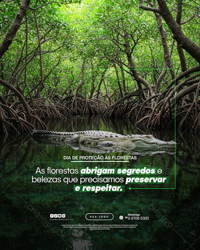 11 de Julho - Dia de Proteção às Florestas Flyer Social Media PSD Editável (11)