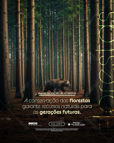 11 de Julho - Dia de Proteção às Florestas Flyer Social Media PSD Editável (7)