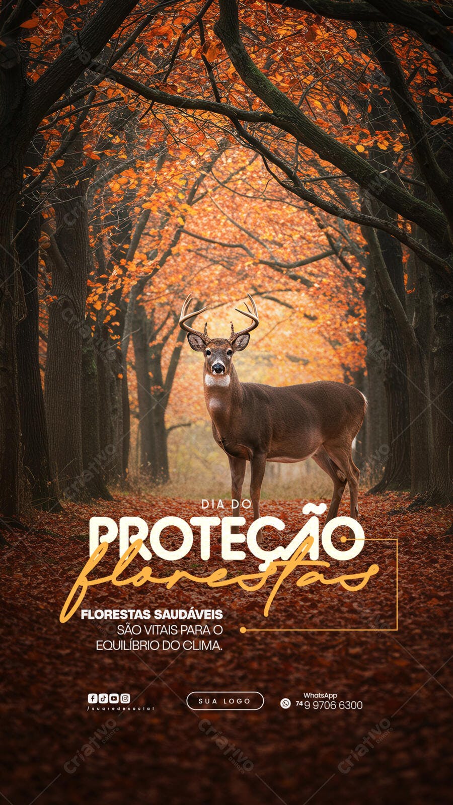 Flyer Dia da Proteção das Florestas PSD Editável
