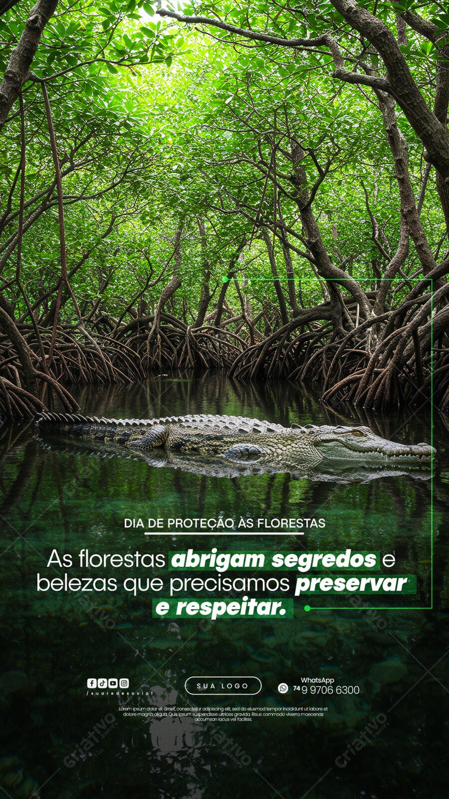 Post para o Dia da Proteção às Florestas PSD Editável
