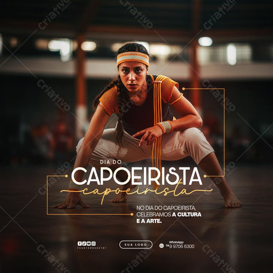 Post para o Dia do Capoeirísta PSD Editável