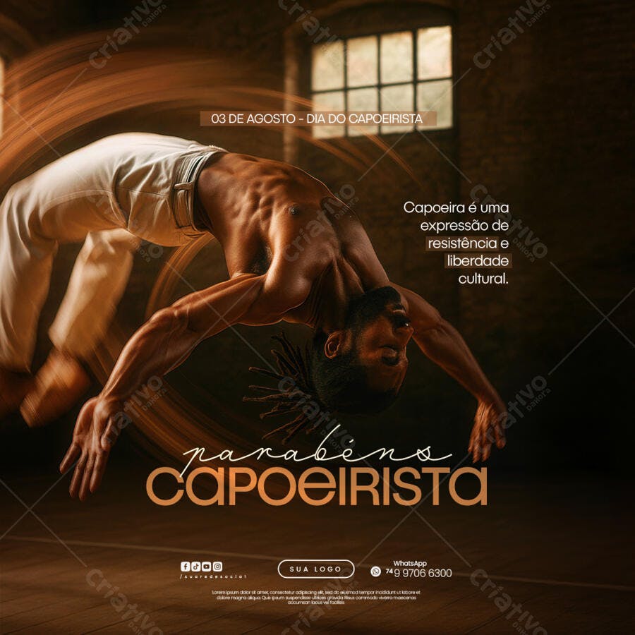 Flyer Dia do Capoeira PSD Editável