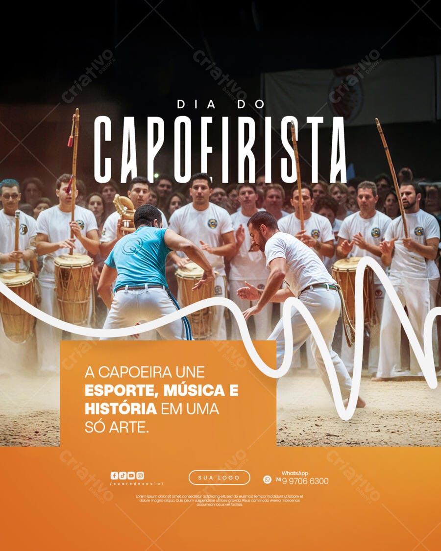 Flyer Dia do Capoeirista PSD Editável