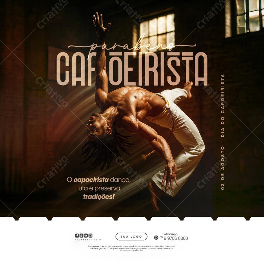 Flyer Dia do Capoeira PSD Editável
