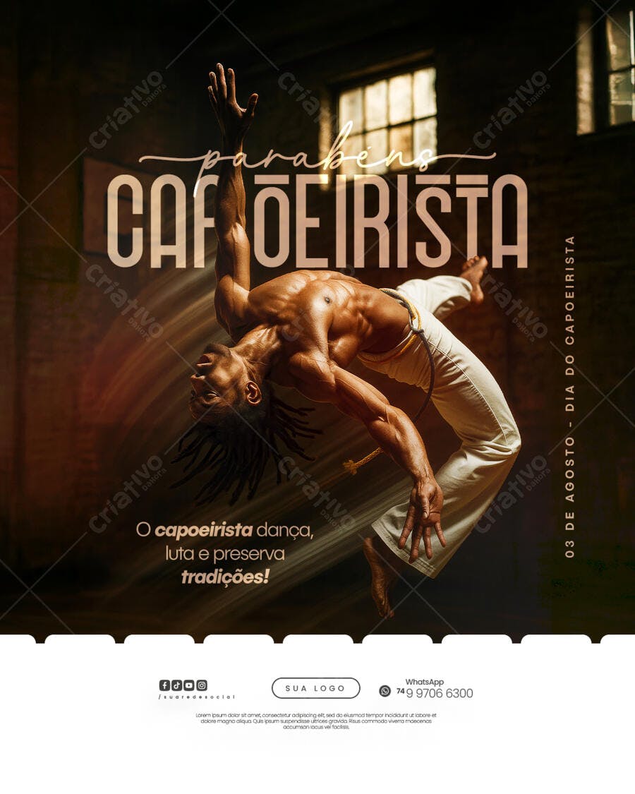 Flyer Dia do Capoeira PSD Editável
